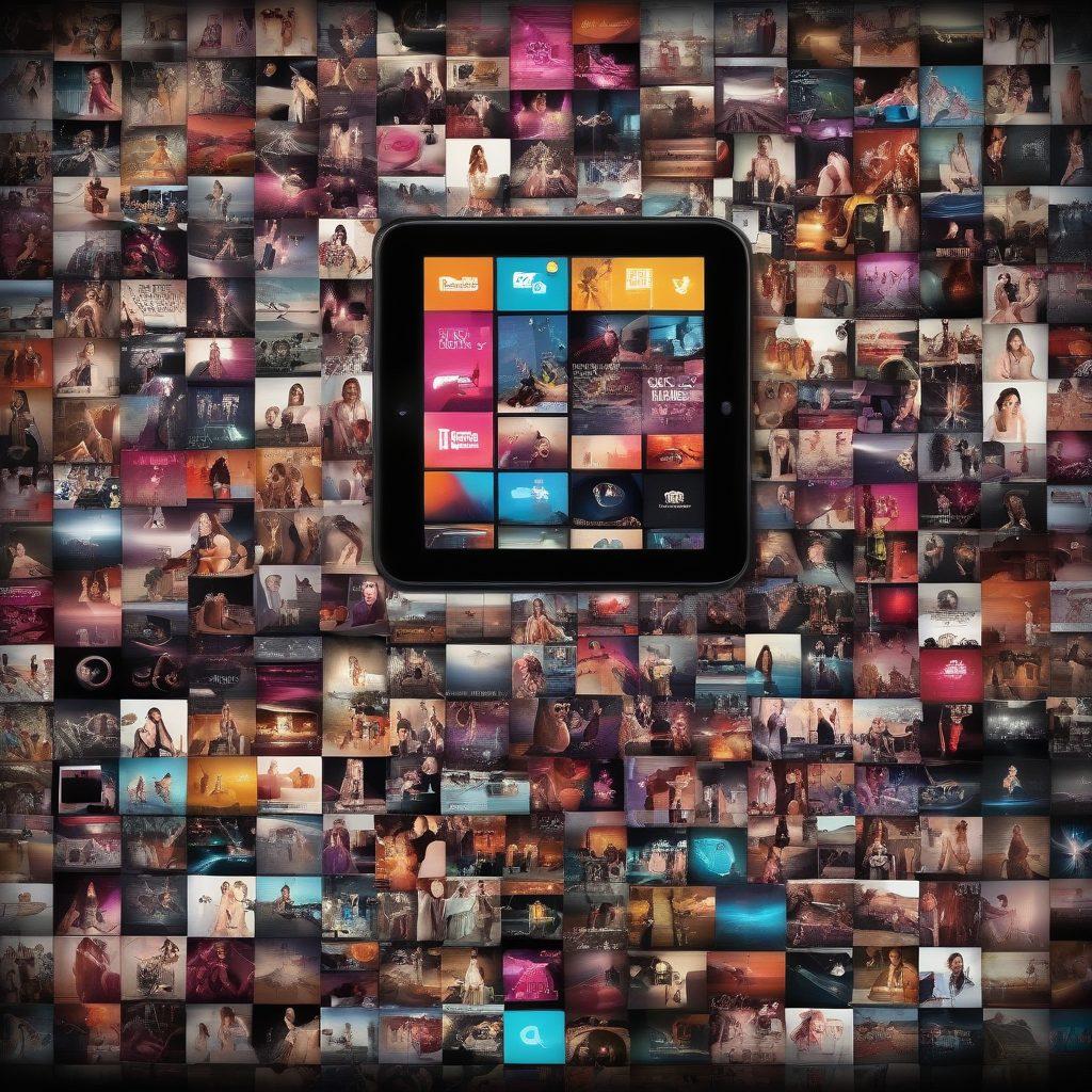 A dynamic collage showcasing different facets of the adult industry: amateur clips being filmed with a smartphone, professional camera setups for premium content, editing scenes on a computer, and a bustling studio environment. Digital elements like video thumbnails and subscription icons intermix, emitting a raw yet polished vibe. vector art. vibrant colors. high contrast.