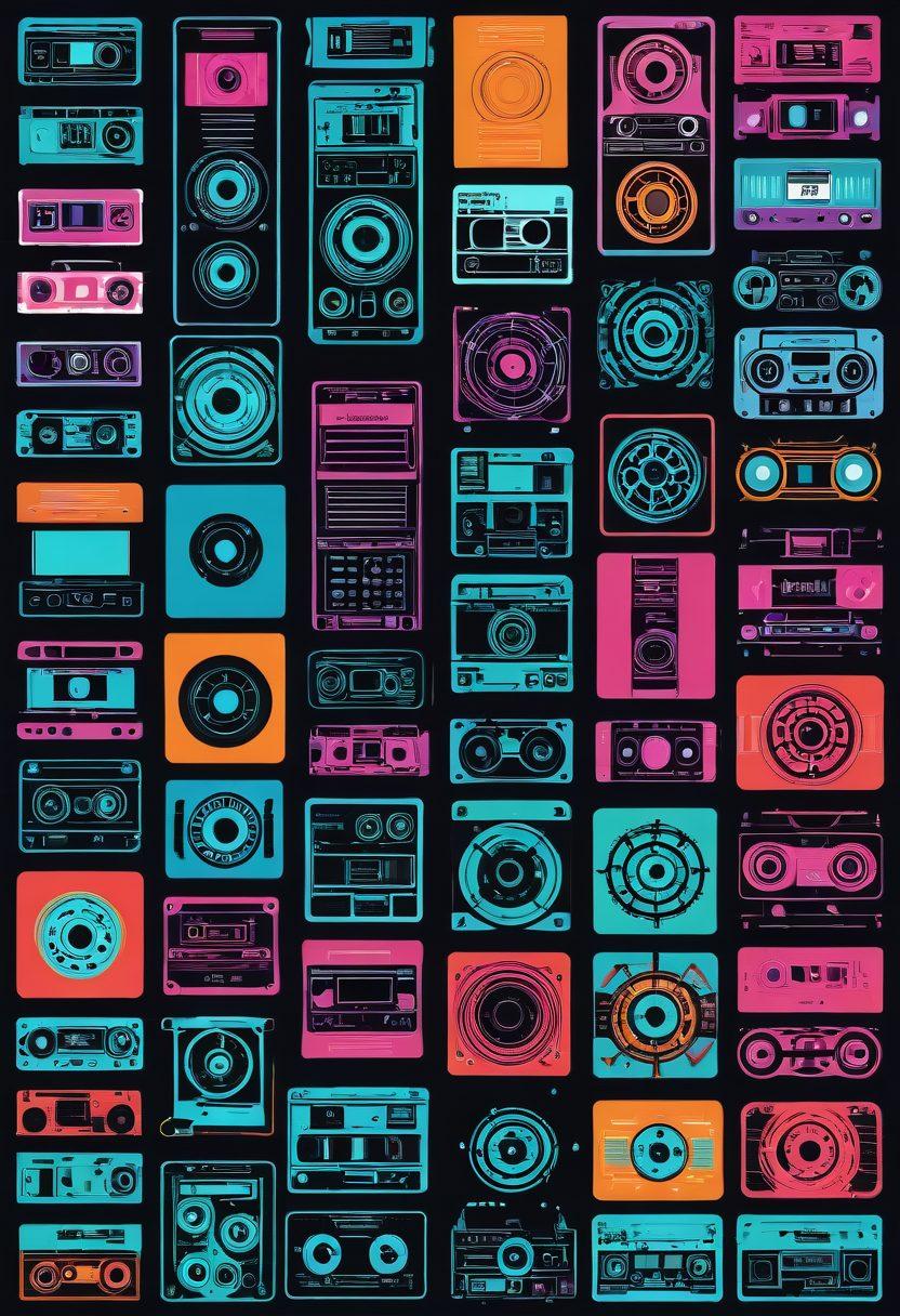 An artistic timeline showcasing the evolution of film reels turning into digital screens, with bold, dynamic visuals representing different eras from the 1960s to present day. Include subtle, abstract shapes hinting at adult entertainment themes, progressing from retro to modern aesthetic. Cinematic scene transitions with a futuristic flair. vibrant colors. vector art.